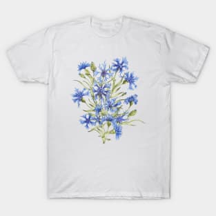 Wildflowers_ Cornflowers_bouquet T-Shirt